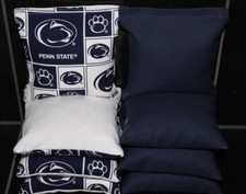 PENN STATE LIONS 8 CORNHOLE BEAN BAGS/ BAGGO TOSS GAMES Top Quality HANDMADE 