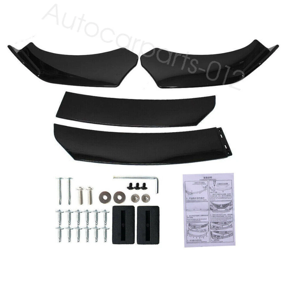 For Bentley Mulsanne Black Front Rear Bumper Lip Spoiler Spoiler Kit Side Skirts — 第 3/4 张图片