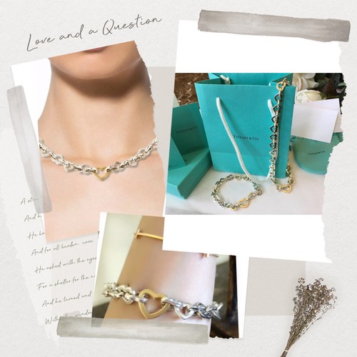 18K Gold Heart Link Necklace 
