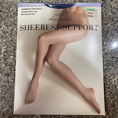East 5th Sheer Caress Sheerest Support Control Top Panty Pantyhose Navy