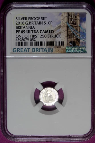 2016 NGC PF69 Ultra Cameo Great Britain 1/20 oz Silver Britania #B45182