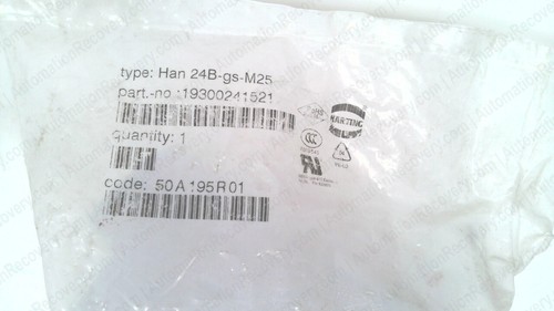 HARTING 19300241521, HAN SIDE ENTRY LC 4-PEG HOOD, HAN 24B-GS-M25, NEW #329766 - Picture 2 of 3
