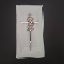 Hanging Nursery Wall Cross w Praying Boy Baby/Child's Room