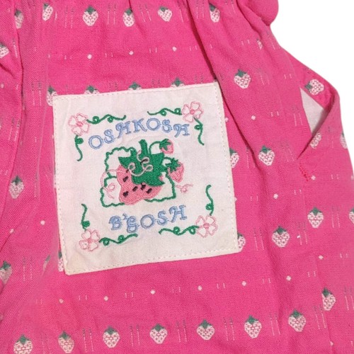 Oshkosh Vintage Pink Strawberry Paperbag Snap Button High Waist Shorts Girls 6X - Picture 5 of 8