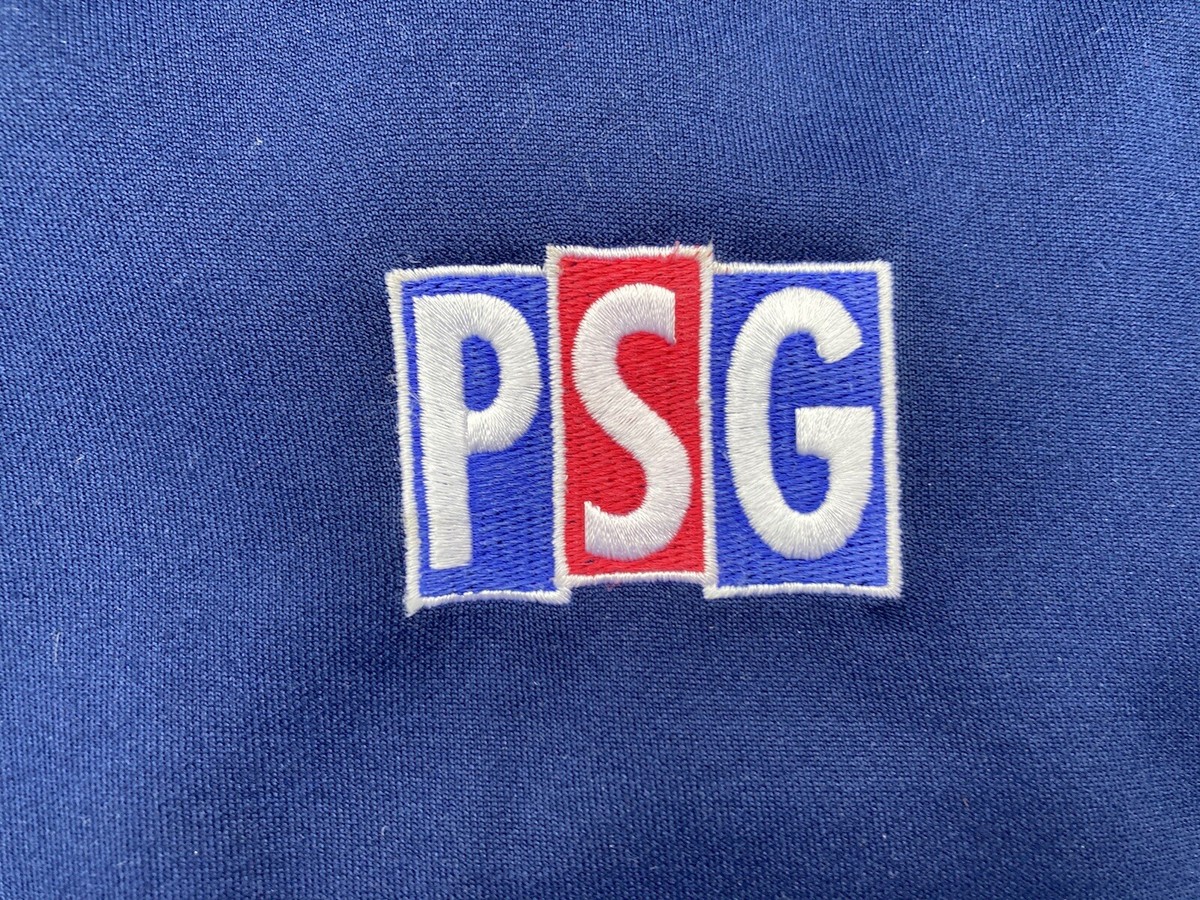 Vintage PSG Logo Embroidered Premium Sweatshirt / Retro White 