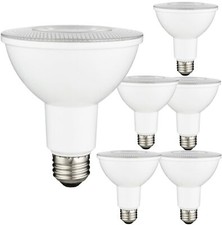 6Pack PAR30 Long Neck LED Flood Light Bulb, 9W 75 , Dimmable, 2700K, 850LM, E26
