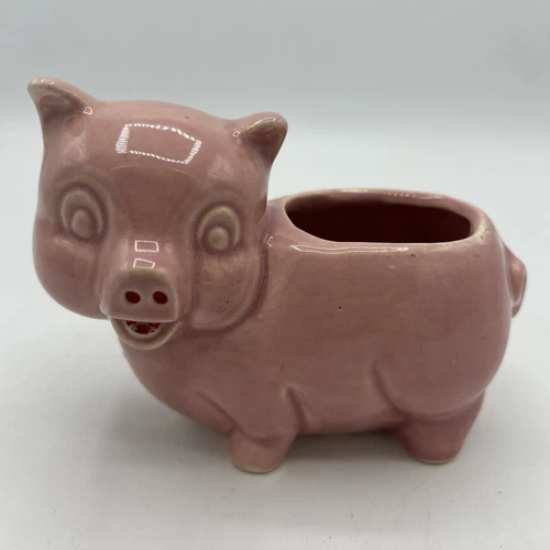 Vintage Mid-Century 1952 Brush McCoy Art Pottery PIG Planter Pink