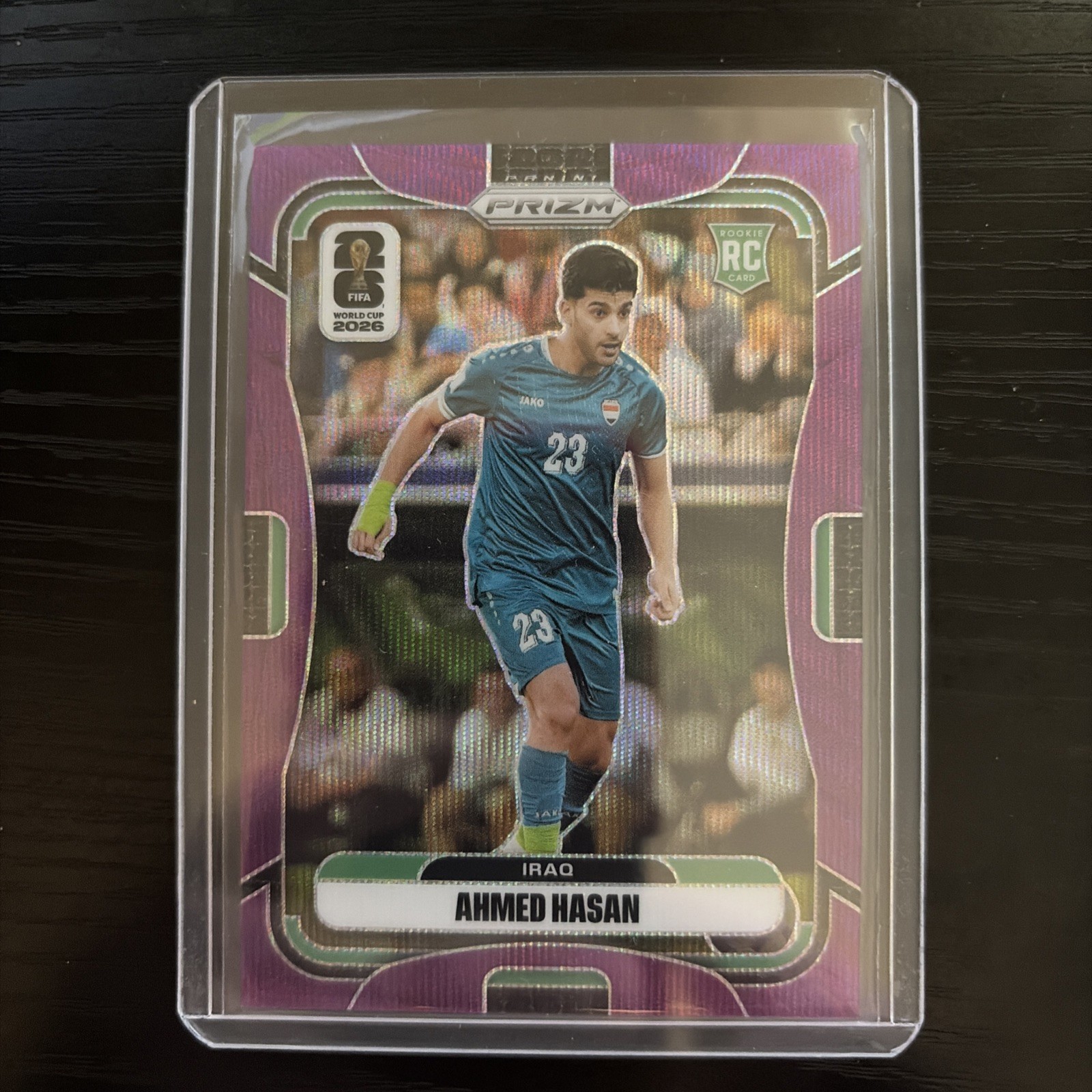 2026 Panini Prizm FIFA world Cup- Ahmed Hasan #459 Purple Wave Prizm RC /95