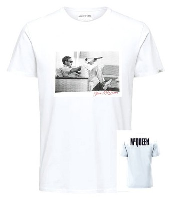 Steve Mc Queen T-Shirt Hero Seven weiß Herren Gun Sofa SMQ Gun white