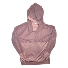 Pink Fishnet Sheer Hoodie Soba Sport L Long Sleeve Mesh Top