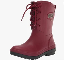 BOGS Womens Amanda Plush II Lace Boot Rain Waterproof Cranberry Red Size 9 US