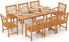 9-Piece Outdoor Patio Dining Set with Rectangular Table and 8 Chairs