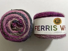 LION BRAND FERRIS WHEEL~COLOR-WILD VIOLETS~LOT OF 2~NEW