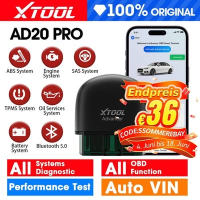 2026 XTOOL AD20 PRO All System Diagnosegerät OBD2 Scanner Öl Reset Batterie Test
