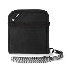 Pacsafe Unisex RFID Safe V100 Blocking Bi-Fold Wallet, Black, NWT
