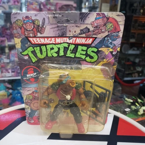 TMNT Vintage Playmates BEBOP 10 Back 1988 Turtles Unpunched New On Card MOC r