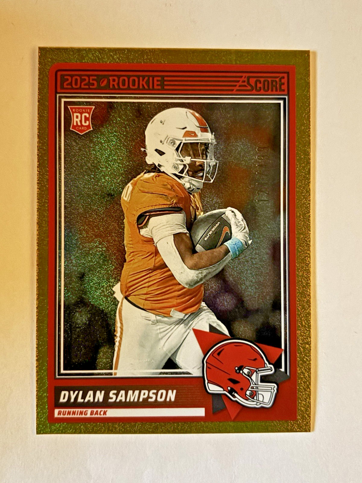 2025 Panini Score Dots Gold 124/499 RC Dylan Sampson #52 Cleveland Browns