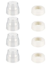 4 Pack Baby Bottle Ring Collars and Cap for Avent Anti-Colic White