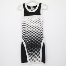 Vocal Embellished Dress Womens S Black Grunge Rhinestones Polka Dot Edgy Bodycon