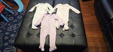 Baby Girl 6 To 9 Months Sleepers Pjs Footed Pajamas New