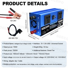 Smart 7000W Inverter Dual Voltage DC12V/24V-48V/60V-60V/72V to AC110V/220V5v