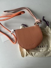 TED BAKER TASCHE AMELINA Handtasche Schultertasche BEUTELTASCHE koralle rosa Seilriemen 130£ NEU