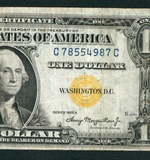 $1 1935 A (( NORTH AFRICA )) Silver Certificate PAPER CURRENCY ((PINHOLES))