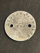 WWI Army Dog Tag Andrew B. Dewitt 102nd Infantry HQ Co.