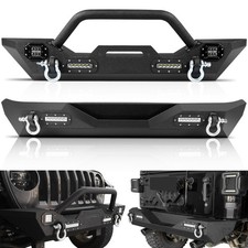 Front Rear Bumper Fit For Jeep Wrangler Jl 2018-2025 Wlights Rings Shackles Front Rear Bumper Fit For Jeep Wrangler Jl 2018-2025 Wlights Rings Shackles