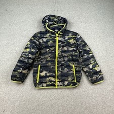 Eddie Bauer CirrusLite Down Filled Puffer Jacket Boys Small Blue Green Pockets