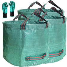 3-Pack 137 Gal. Reusable Yard Waste Bags, Leaf Collecting Tool Lawn and Leaf Bag