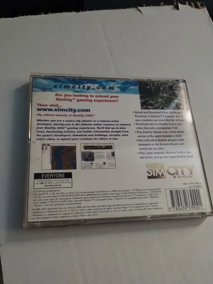 SimCity 3000 Unlimited Sim City Windows PC CD-ROM Computer Simulation Game w/Key - Image 2 of 4