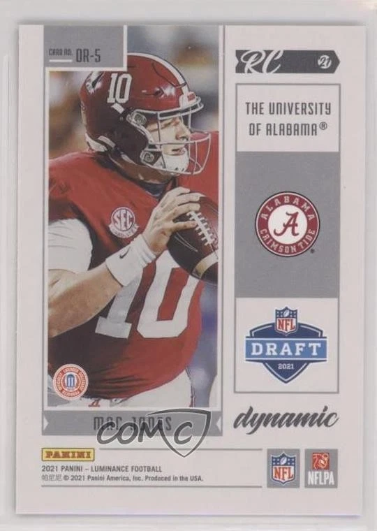 2021 Panini Luminance Dynamic Rookies Mac Jones #DR-5 RC - Image 2 of 2