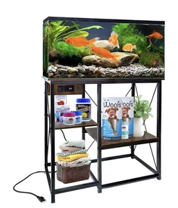 Aquarium Stand 20-37 Gallon Fish Tank Stand with Power Outlet 30.7"x13.8" 400LBS