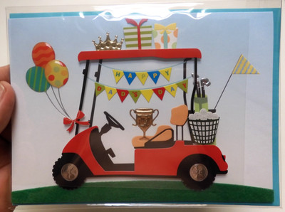 1 Card Papyrus Nice FATHER'S DAY Golf Cart Hope You're On Course For a Happy Day