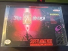The 7th Saga SNES Cartridge Manual , Map Original box and rare registration card