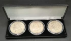 1921 P-D-S Morgan Dollar 3-Coin Set In Case | EXTRA FINE to ALMOST UNC
