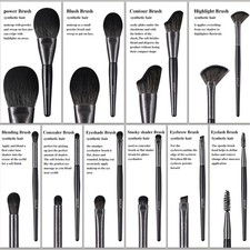 High-quality Makeup Brushes With Wooden Handles, Premium Natural 10pcs Makeup