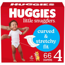 Huggies Little Snugglers Baby Diapers Size 4 - 66 Count 12Hr Leak Protection