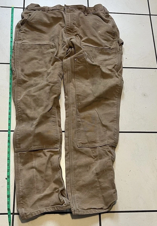 Carhartt Double Knee B01-BRN Brown Work Trousers 31x32 USA Made -2000 Vintage, photo 3 of 5