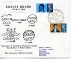 1966 ROBERT BURNS ORD. GREAT BRITAIN QE2 GREENOCK PHILATELIC FDC SPECIAL PMK VGC