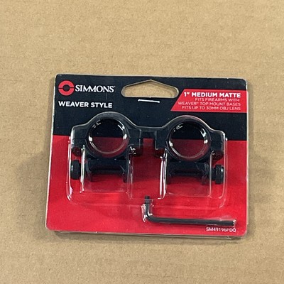 Simmons Weaver Style Dual Strap Ring, Matte Black, 1'' Medium -  SM49046PDQ 1043