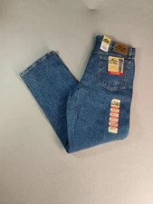 Old Mill Mens Jeans 36X32 Blue Dark Stone Straight Relaxed Cotton Soid 5 Pockets