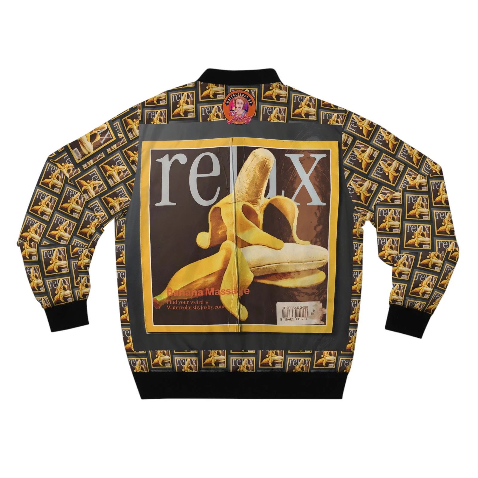 Relax: Banana Massage Men's Bomber - Weird Banana Art Flight Jacket - product detail image 1