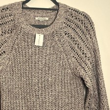 American Eagle Marled Open Cable Knit Sweater Dress XS Soft Long Sweater NWT