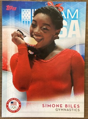 Topps 2016 U.S. Olympic & Paralympic Team Simone Biles Gymnastics Base #38