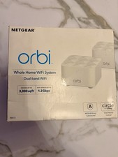 New Netgear Orbi Mesh Wi-Fi Router System 2-Pack 3000 SF 1.2Gbps RBK12-100NAS