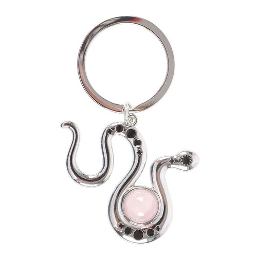 Snake / Serpent Keyring with Rose Quartz Crystal - Brand New - Picture 3 of 3