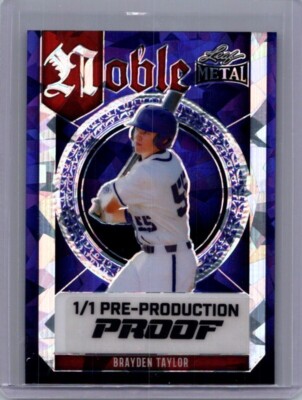 Brayden Taylor 2024 Leaf Baseball 1/1 Pre Production Proof