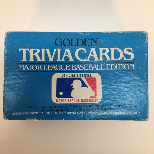 Golden TRIVIA CARDS MAJOR LEAGUE BASEBALL EDITION 1984